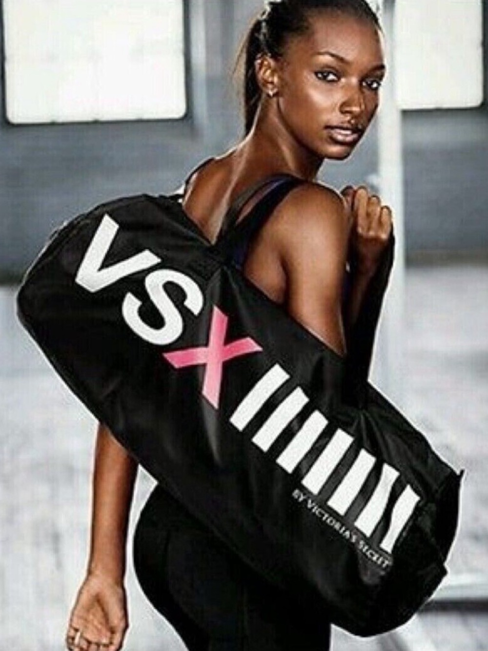 Victoria's Secret VSX Sport Duffle Travel Gym Bag Black Limited Edition 2015